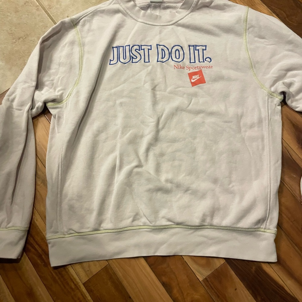 Nike Men's White Just Do It Sweater